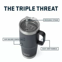 Yeti Rambler 25 Oz Straw Mug - Black 11 Yeti Rambler 25 Oz Straw Mug - Black -Kylmäkassit ja kylmälaukut Sales Store SKU 0326 BLK 5
