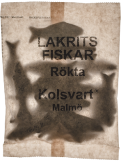 Kolsvart Rökta Fiskar Godis